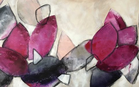 abstraktes in pink | 70 x 140 cm